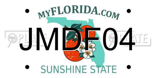 JMDF04 Florida License Plate