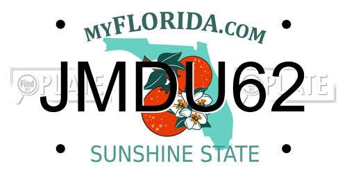JMDU62 Florida License Plate