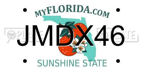 JMDX46 Florida License Plate