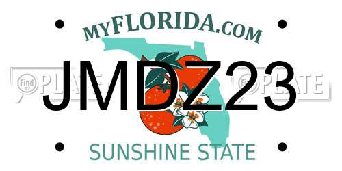 JMDZ23 Florida License Plate