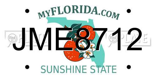JME8712 Florida License Plate