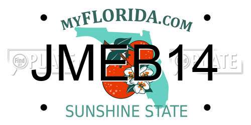 JMEB14 Florida License Plate