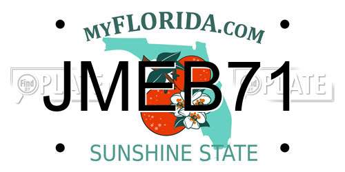 JMEB71 Florida License Plate