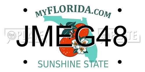 JMEG48 Florida License Plate