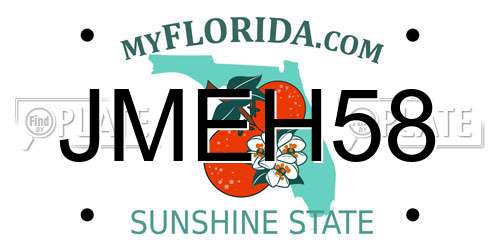 JMEH58 Florida License Plate
