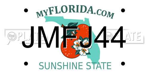 JMFJ44 Florida License Plate
