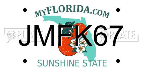 JMFK67 Florida License Plate