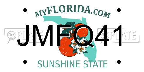 JMFQ41 Florida License Plate