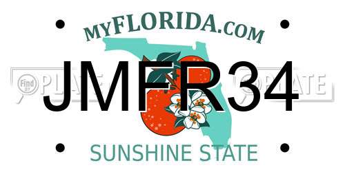 JMFR34 Florida License Plate