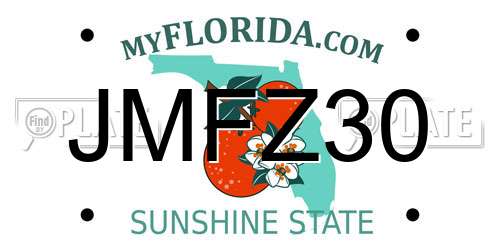 JMFZ30 Florida License Plate