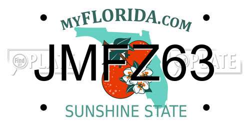 JMFZ63 Florida License Plate