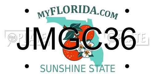 JMGC36 Florida License Plate