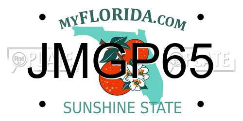 JMGP65 Florida License Plate