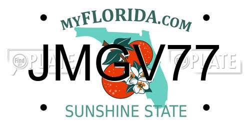 JMGV77 Florida License Plate