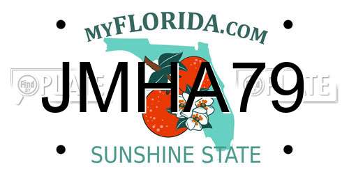JMHA79 Florida License Plate