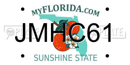 JMHC61 Florida License Plate