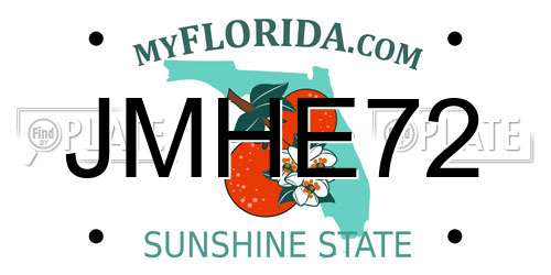 JMHE72 Florida License Plate