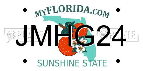 JMHG24 Florida License Plate
