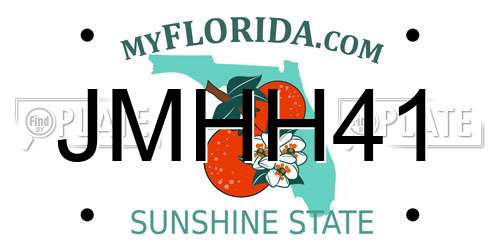 JMHH41 Florida License Plate