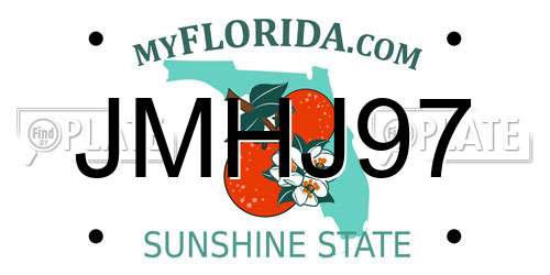 JMHJ97 Florida License Plate
