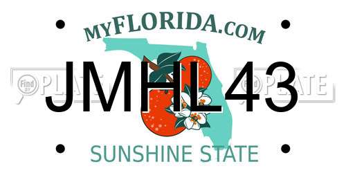 JMHL43 Florida License Plate