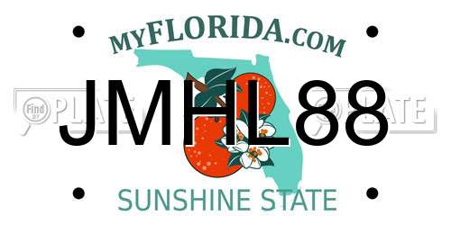 JMHL88 Florida License Plate