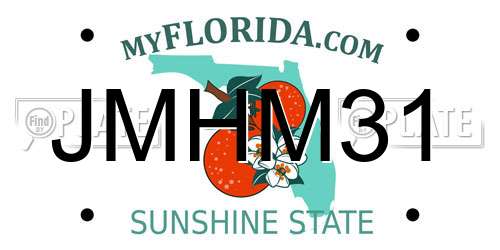JMHM31 Florida License Plate