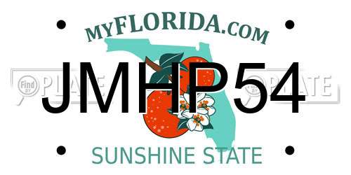 JMHP54 Florida License Plate