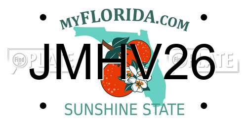 JMHV26 Florida License Plate