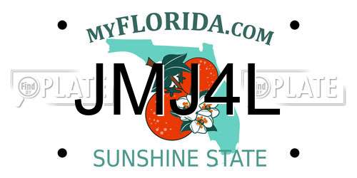 JMJ4L Florida License Plate