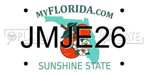JMJE26 Florida License Plate