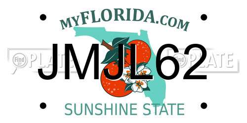 JMJL62 Florida License Plate