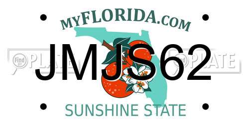 JMJS62 Florida License Plate