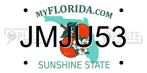 JMJU53 Florida License Plate