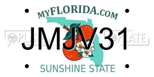 JMJV31 Florida License Plate