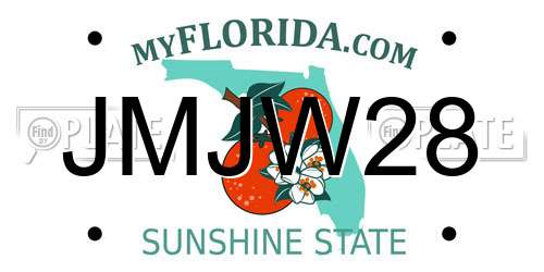 JMJW28 Florida License Plate