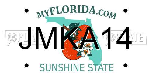 JMKA14 Florida License Plate