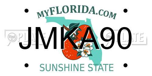 JMKA90 Florida License Plate