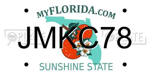 JMKC78 Florida License Plate