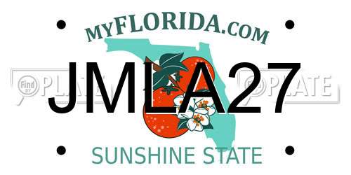 JMLA27 Florida License Plate