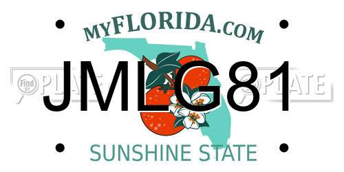 JMLG81 Florida License Plate