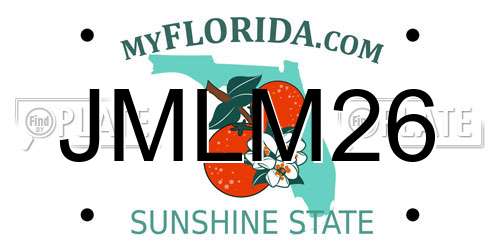 JMLM26 Florida License Plate