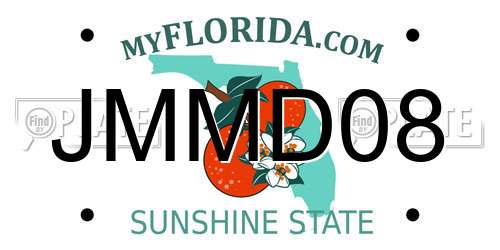 JMMD08 Florida License Plate