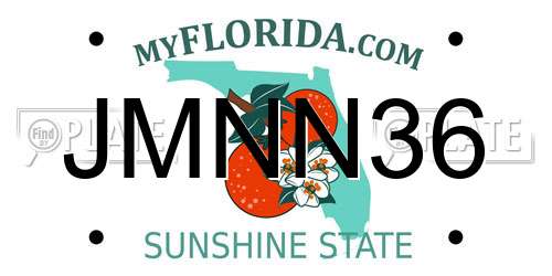 JMNN36 Florida License Plate