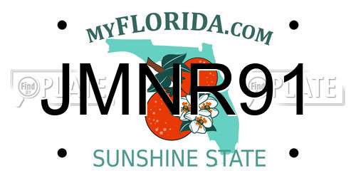 JMNR91 Florida License Plate