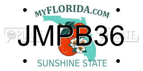 JMPB36 Florida License Plate