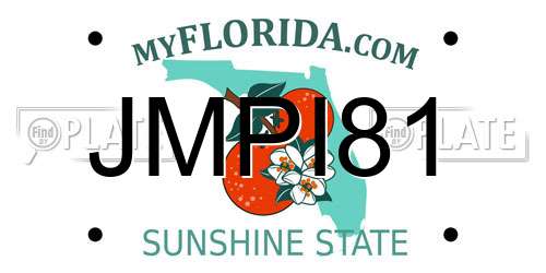 JMPI81 Florida License Plate
