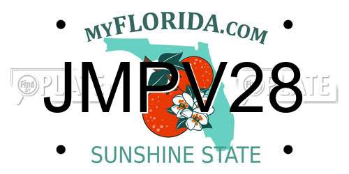 JMPV28 Florida License Plate