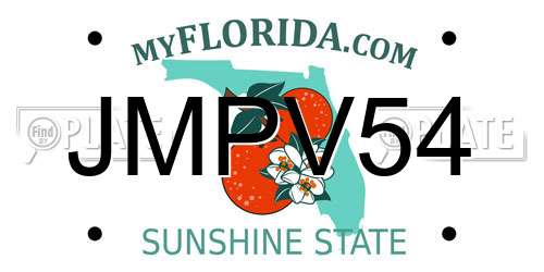 JMPV54 Florida License Plate