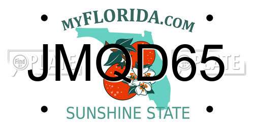 JMQD65 Florida License Plate